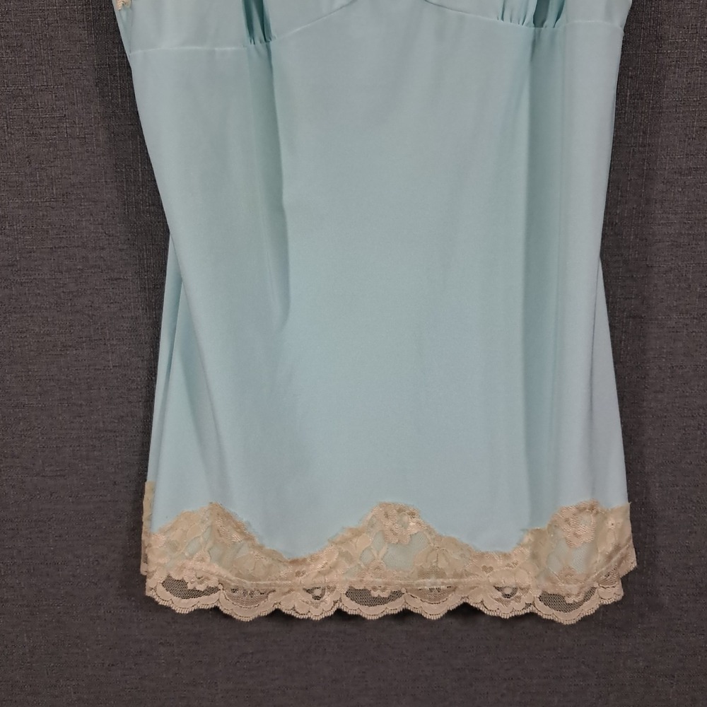 Vintage Y2K  Blue Heaven Cami Tank Top Blue Mesh Lace Fairy Grunge Medium Opaque - Picture 5 of 12
